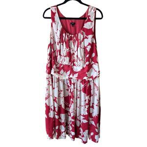 Talbots Floral Orange Red White Dress Plus Size 20W